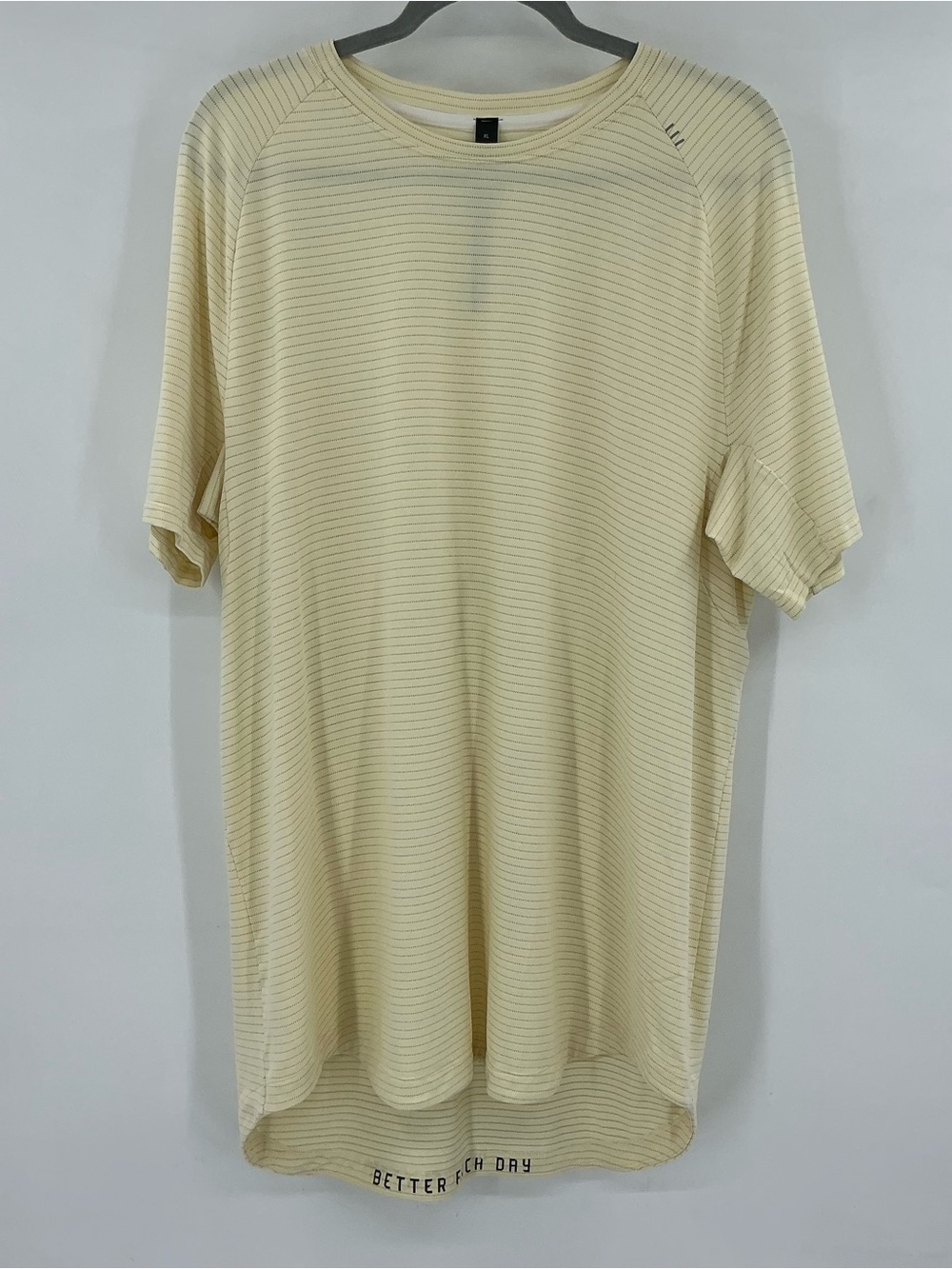 lululemon athletica Pale Yellow Thin-Striped Short Sleeve Tee